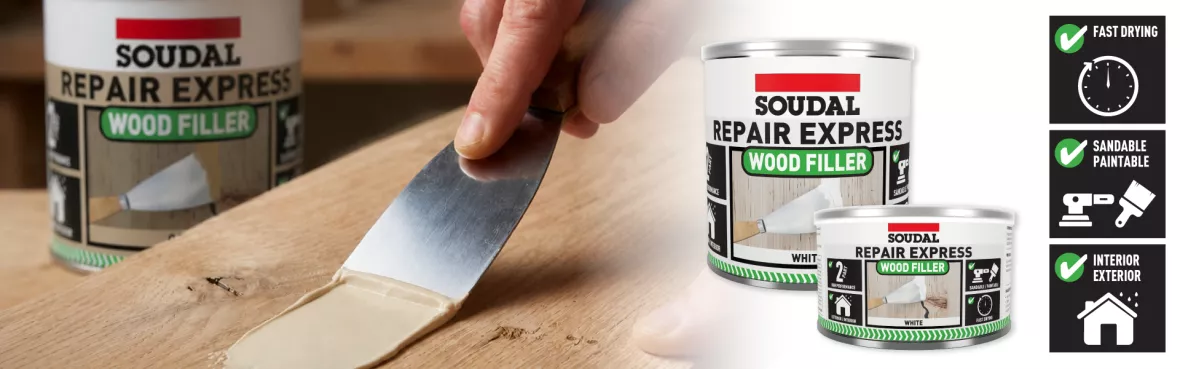 Soudal Repair Express Wood Filler 2 Part Application