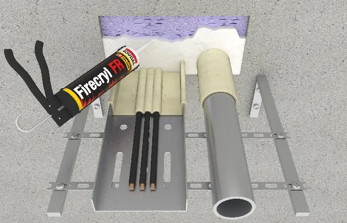 Fireproof cable ducts and pipe penetrations