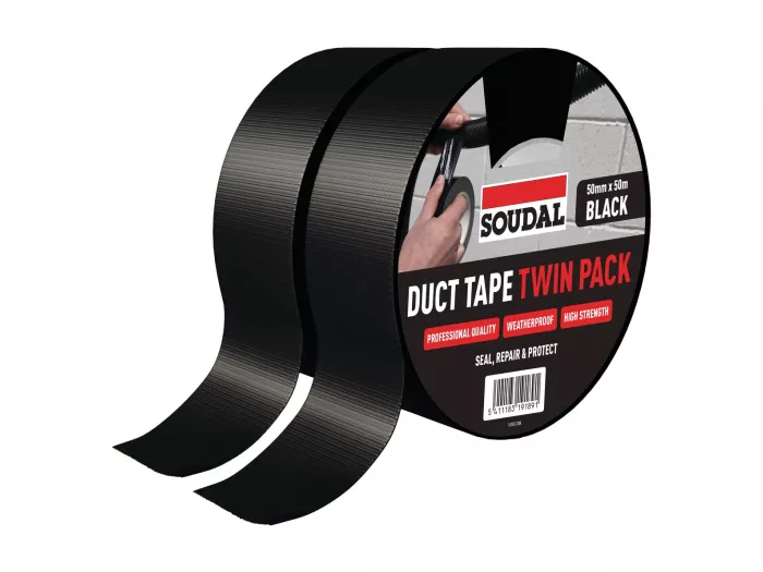 Black Duct Tape Twin Pack 50mm x 50m