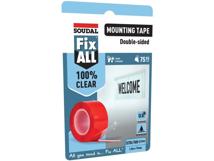 Product shot Fix ALL Mounting Tape Clear 19mm