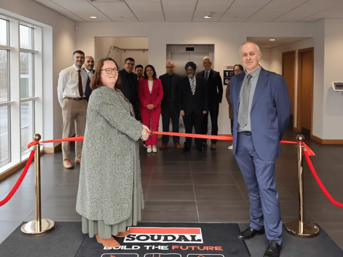 Councillor Debbie Bates opens Soudal UK's new NDC alongside Michael Gamble